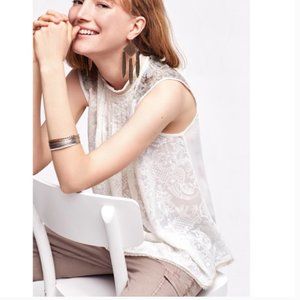 Anthro Tiny Pizzo Lace Sequin Top